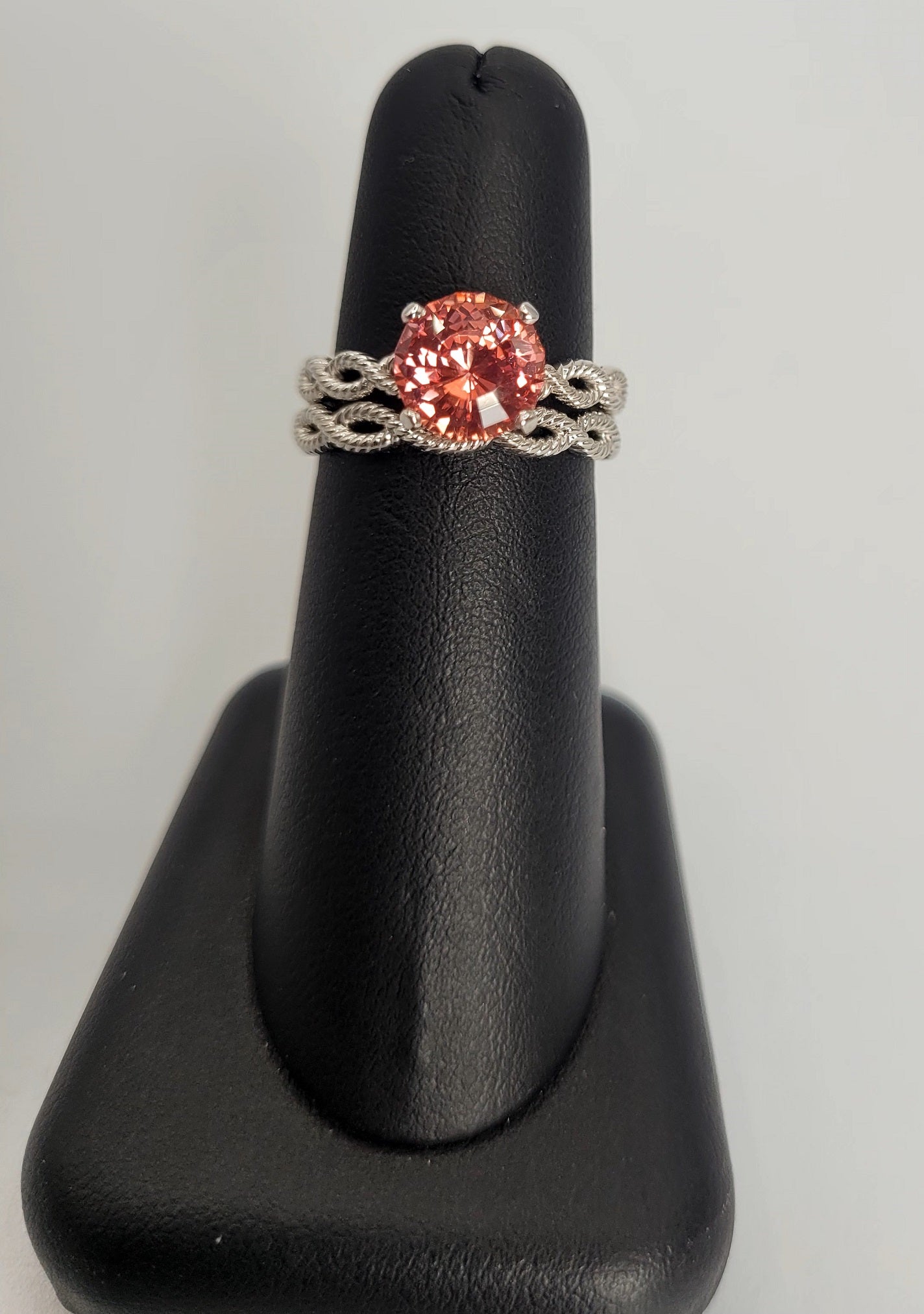 2+ Carat Padparadscha Sapphire Engagement Ring - Main Image