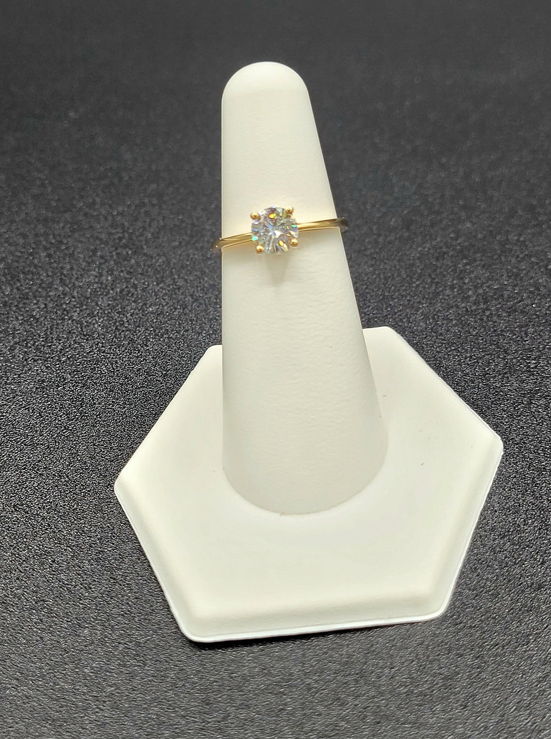 14k Gold Moissanite Solitaire Engagement Ring