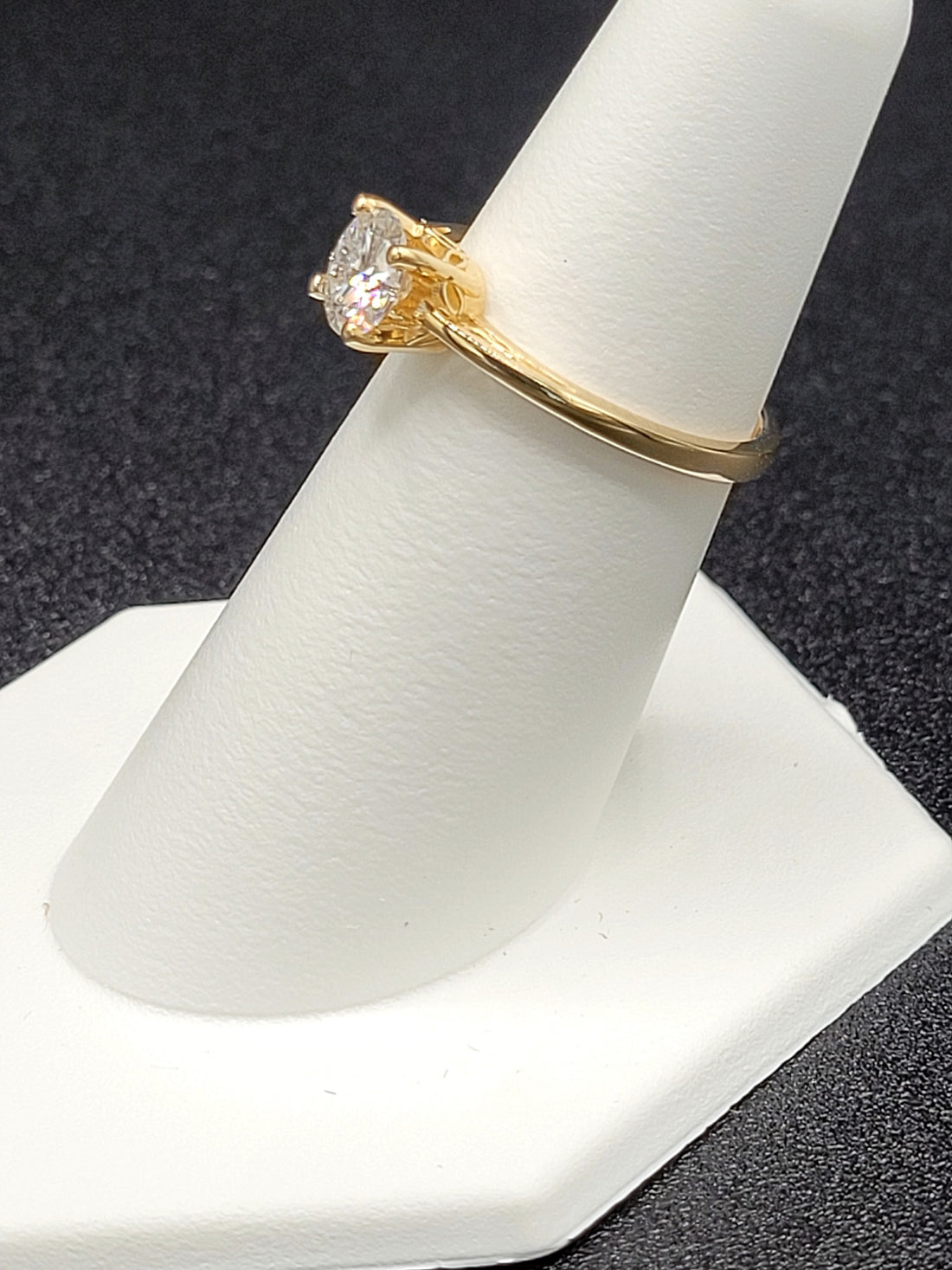 14k Gold Moissanite Solitaire Engagement Ring