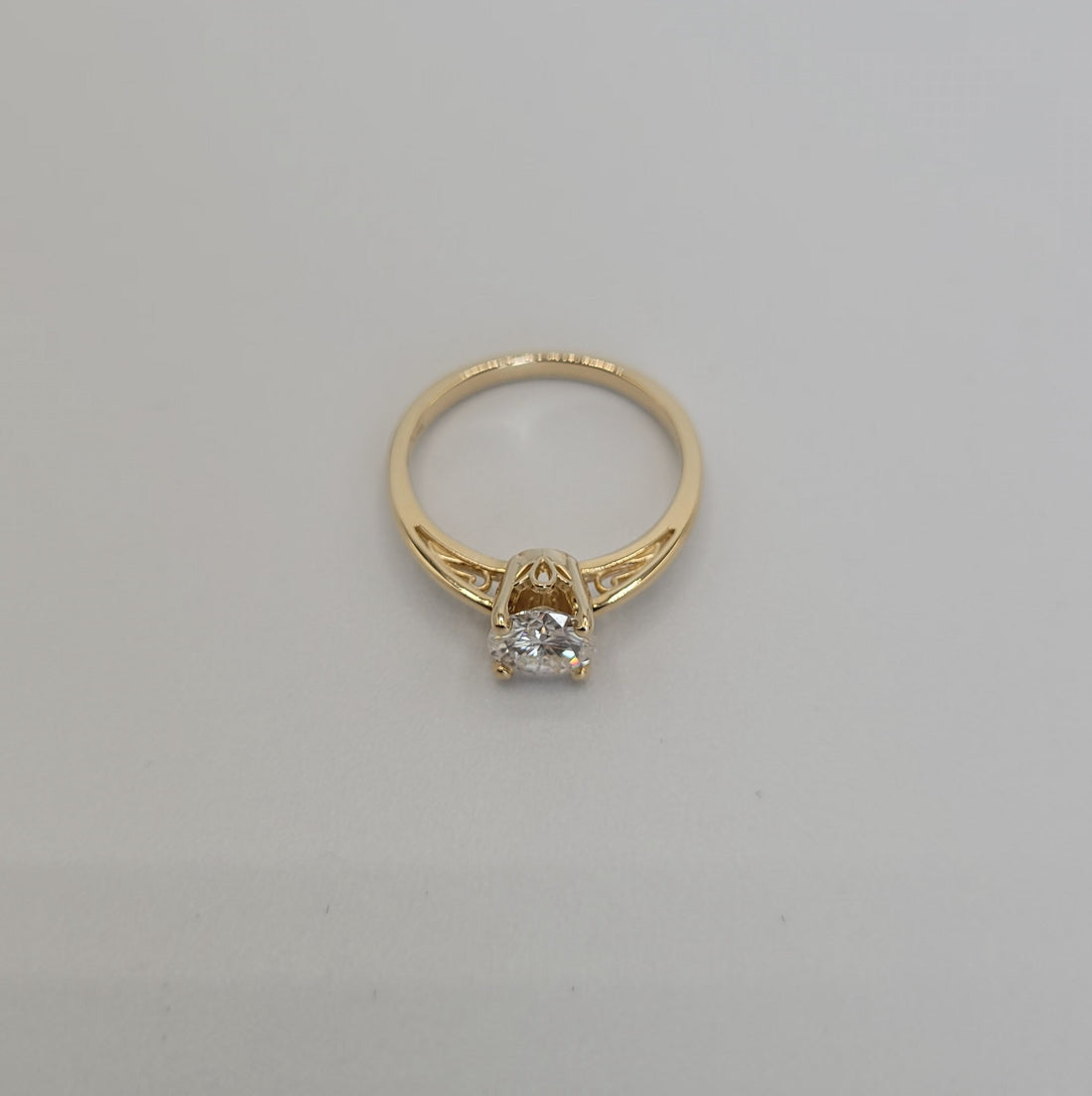 14k Gold Moissanite Solitaire Engagement Ring