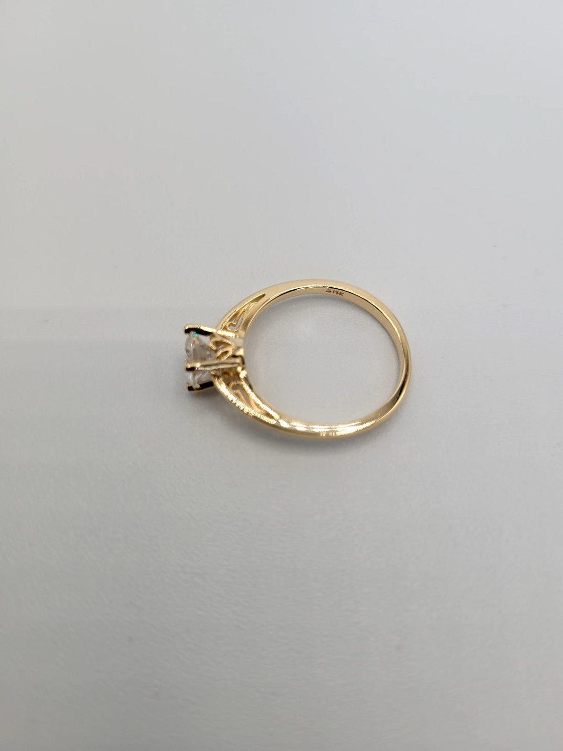 14k Gold Moissanite Solitaire Engagement Ring