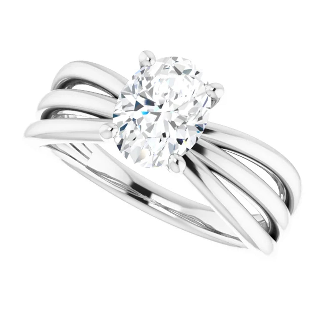 Oval Diamond Engagement Ring in solid 14k Gold