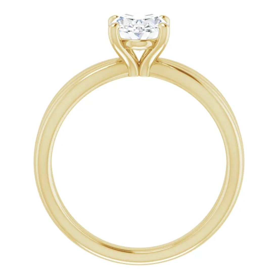Oval Diamond Engagement Ring in solid 14k Gold