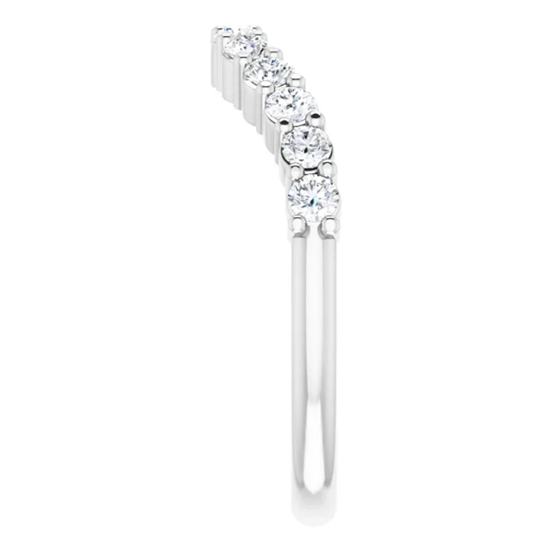 Natural White Sapphire Wedding Band, Free form Band, Yellow Gold Band