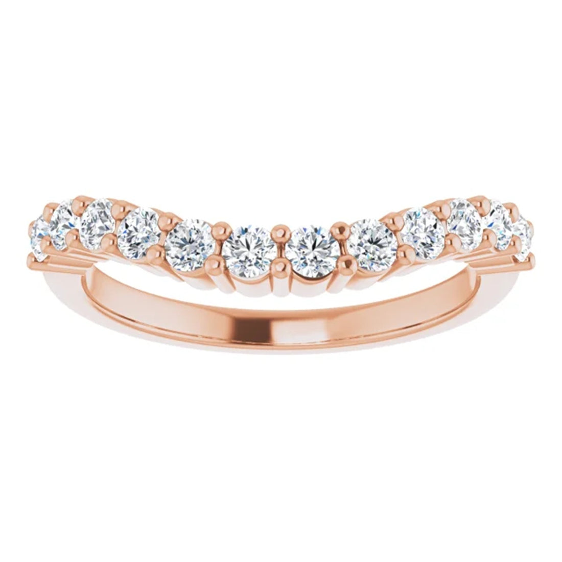 Natural White Sapphire Wedding Band, Free form Band, Yellow Gold Band