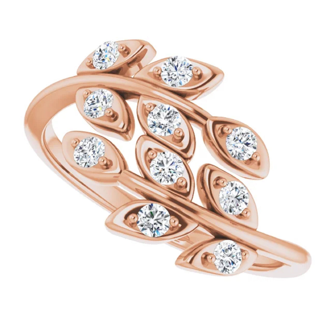 Diamond Leaf Statement Ring
