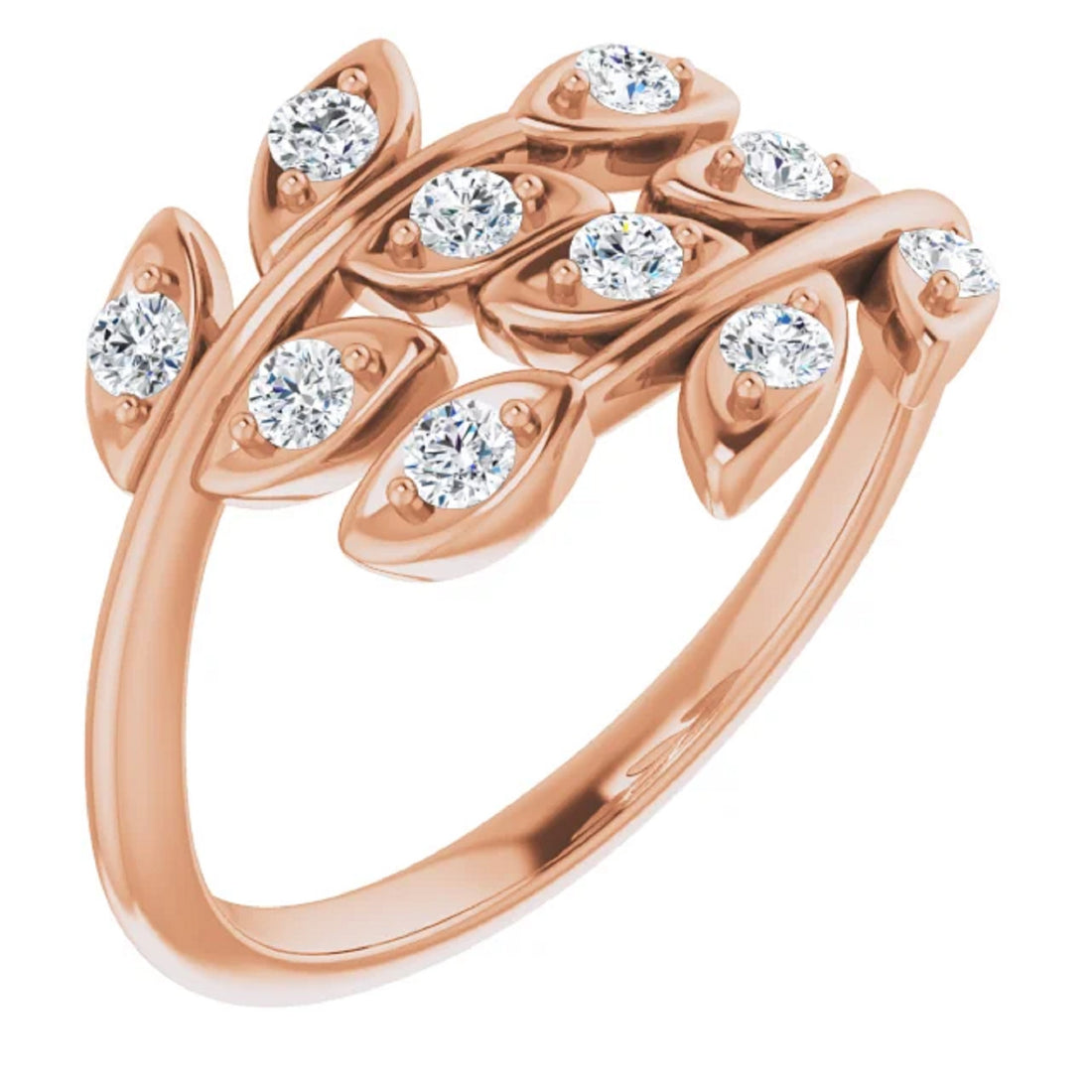 Diamond Leaf Statement Ring