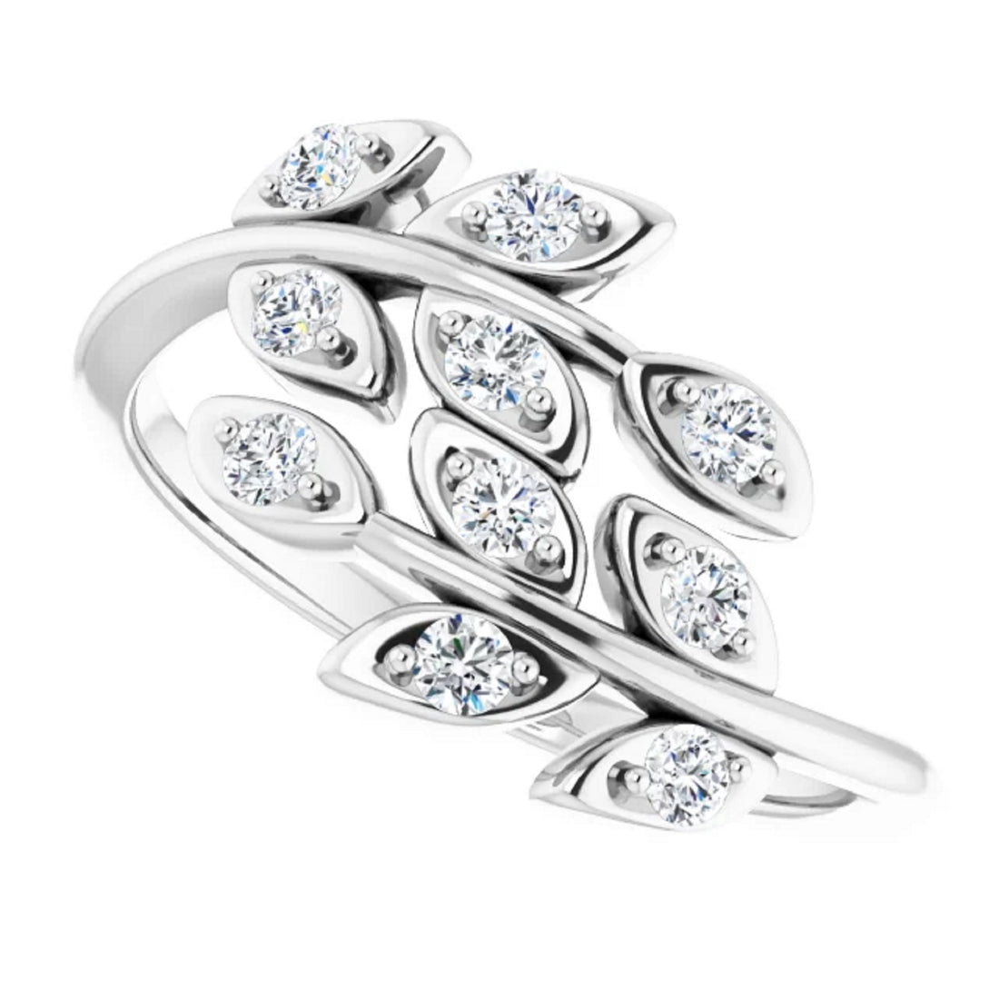 Diamond Leaf Statement Ring