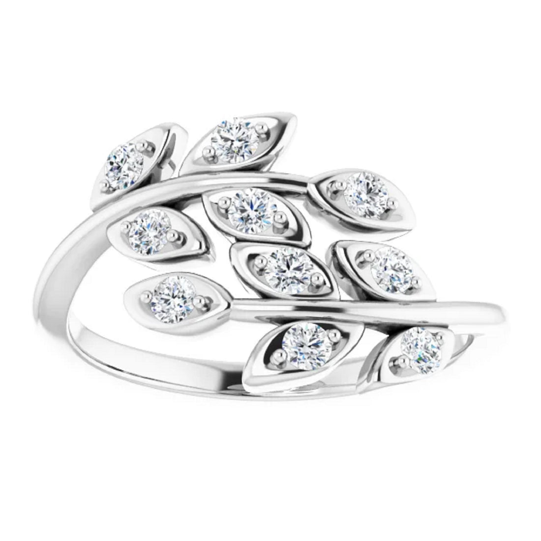 Diamond Leaf Statement Ring