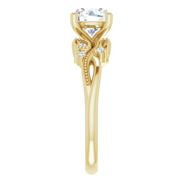 Hearts and Arrows Moissanite Engagement Ring