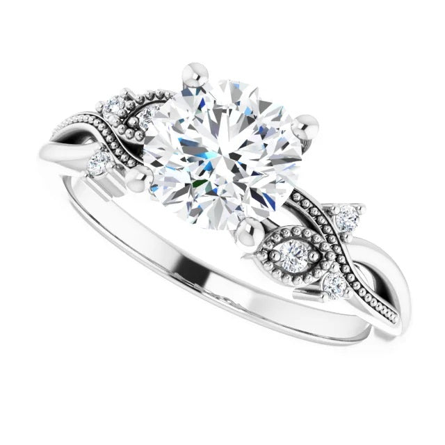 Hearts and Arrows Moissanite Engagement Ring