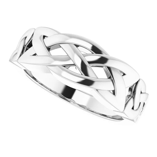 Mens Silver Ring, Celtic Wedding Band