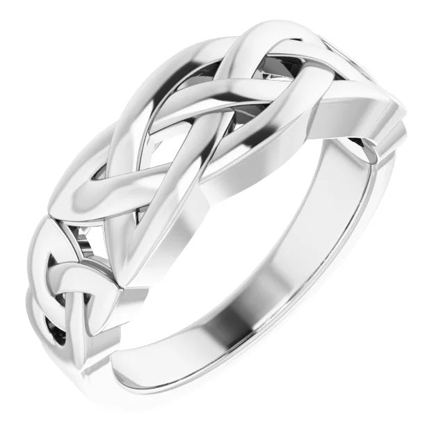 Mens Silver Ring, Celtic Wedding Band