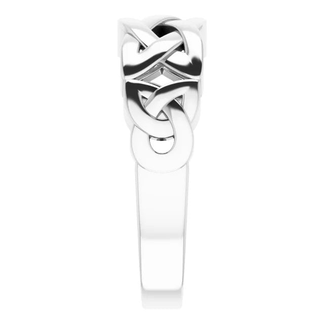 Mens Silver Ring, Celtic Wedding Band