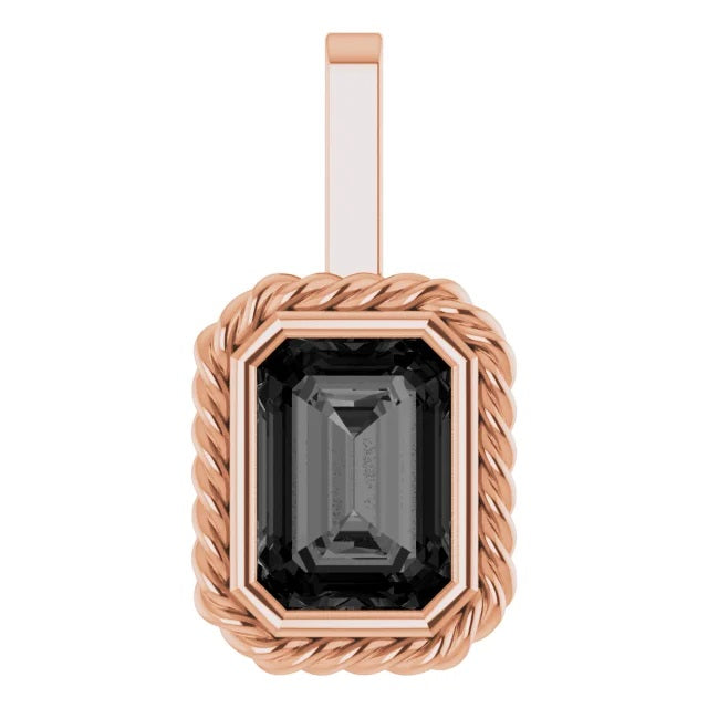 Natural Black Onyx Men's Pendant in Silver or 14k gold