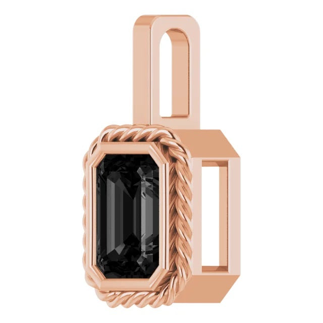 Natural Black Onyx Men's Pendant in Silver or 14k gold