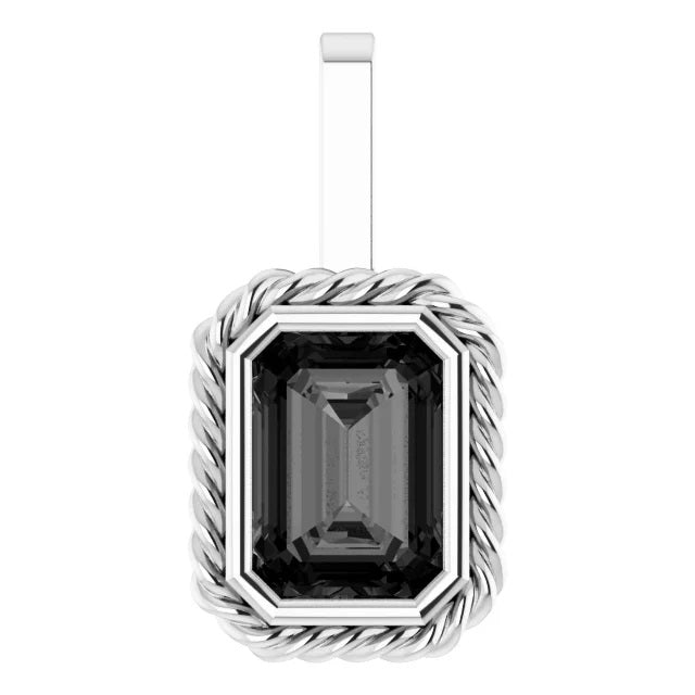Natural Black Onyx Men's Pendant in Silver or 14k gold