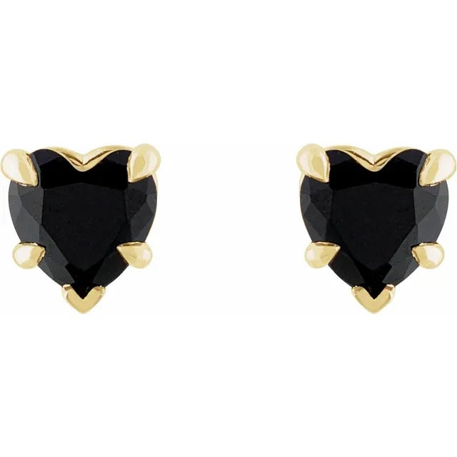 Black Onyx Earrings, Onyx Gemstone Stud Earrings