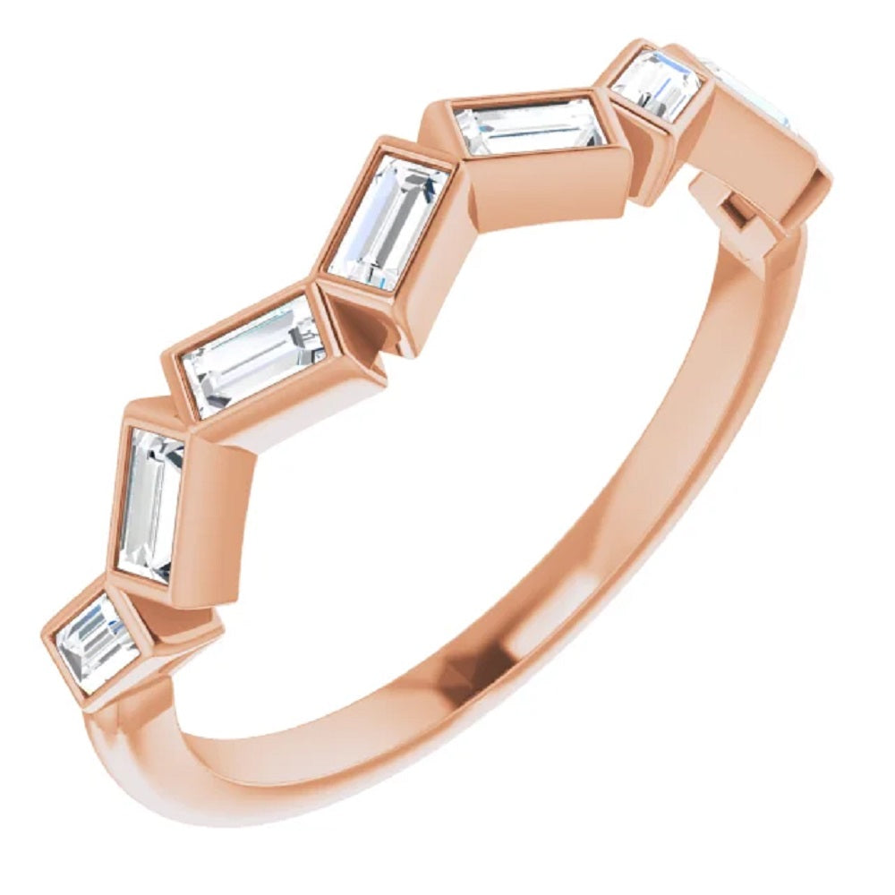 14k Gold Diamond Baguette Eternity Wedding Band
