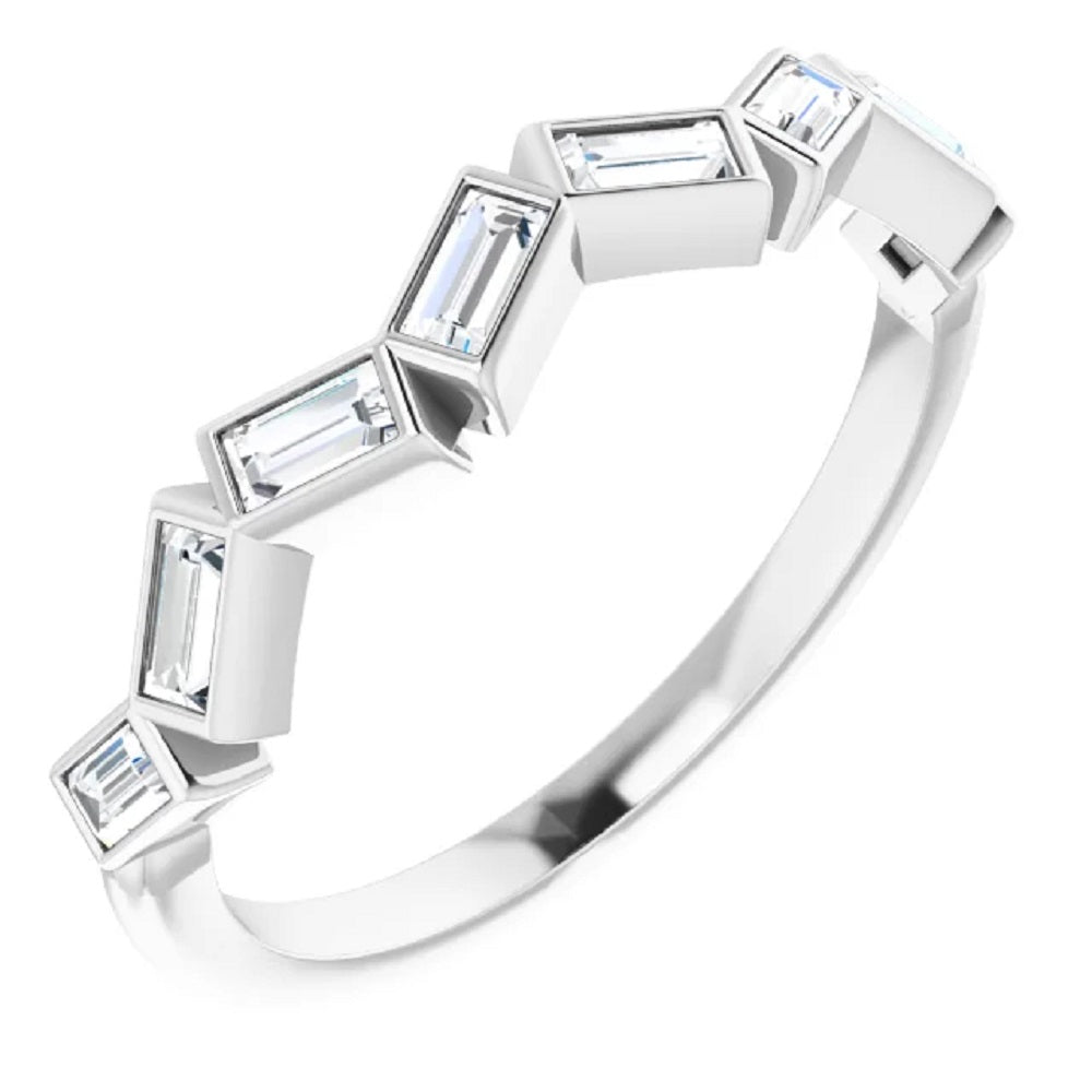 14k Gold Diamond Baguette Eternity Wedding Band
