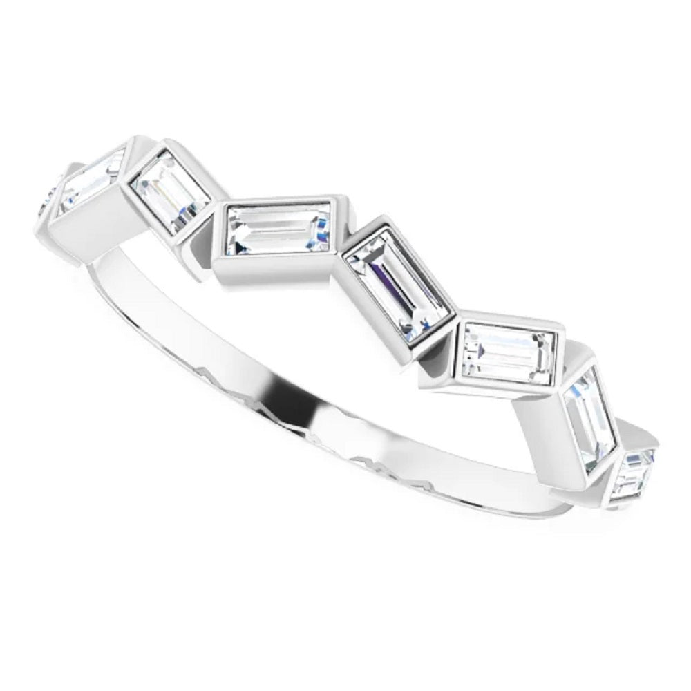 14k Gold Diamond Baguette Eternity Wedding Band