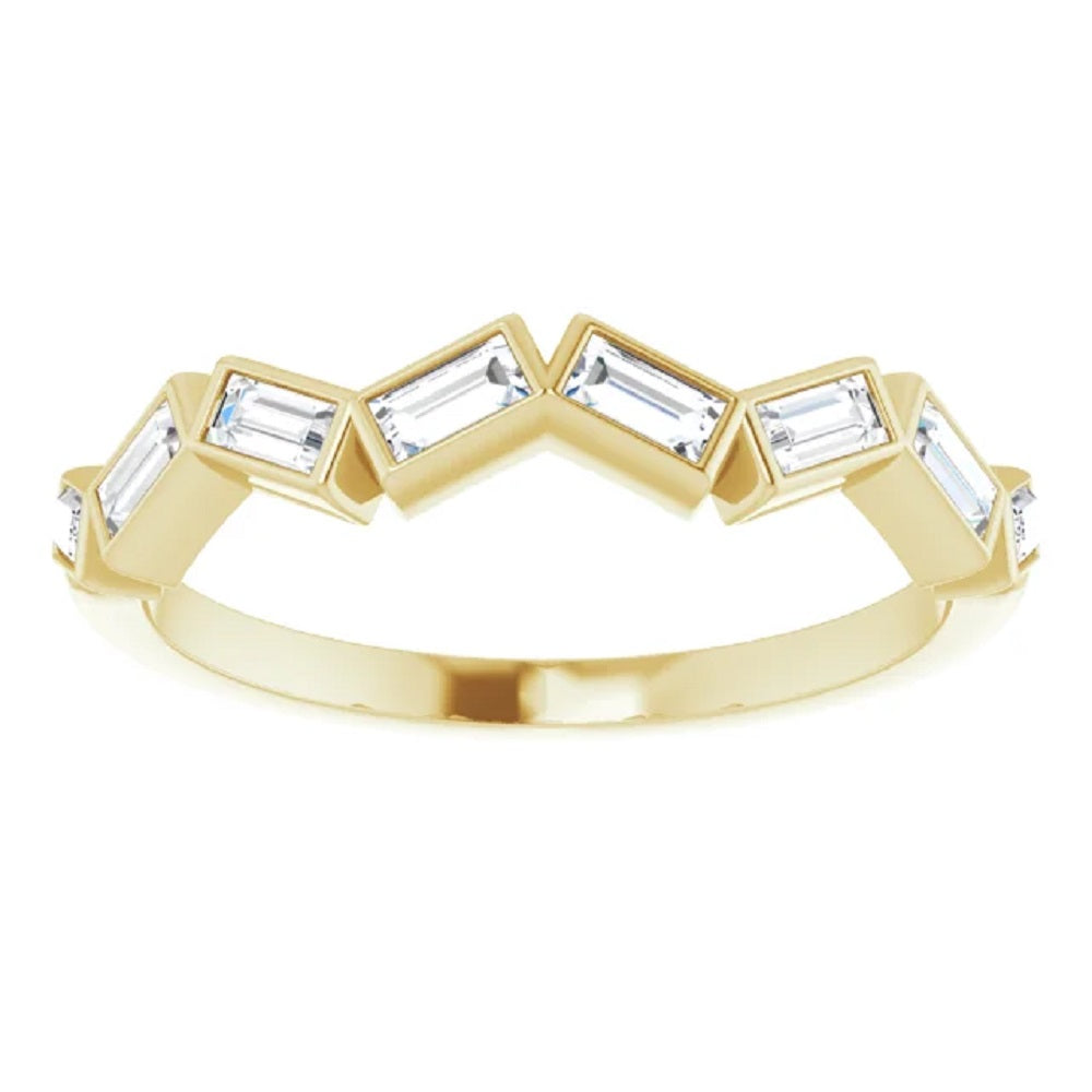 14k Gold Diamond Baguette Eternity Wedding Band