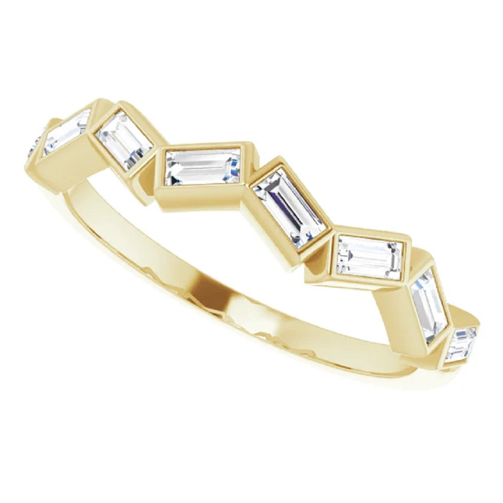 14k Gold Diamond Baguette Eternity Wedding Band