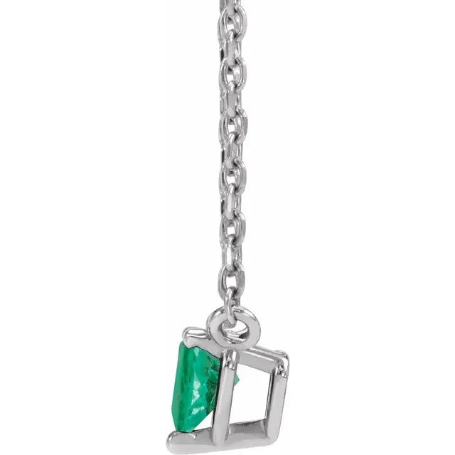 Emerald Heart Necklace, Emerald Pendant
