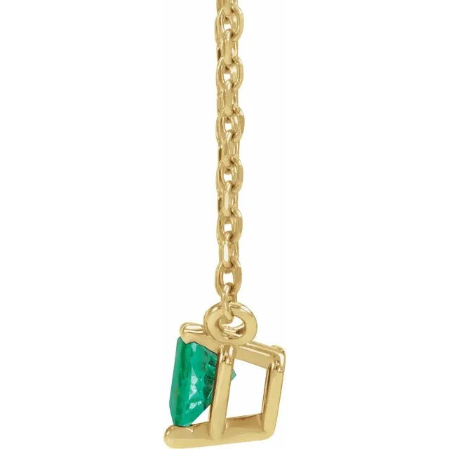 Emerald Heart Necklace, Emerald Pendant