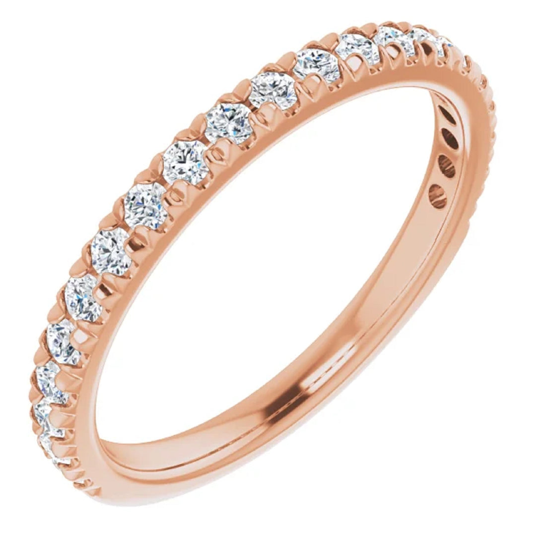 Diamond Wedding Band, Lab Grown Diamond Half Eternity Band