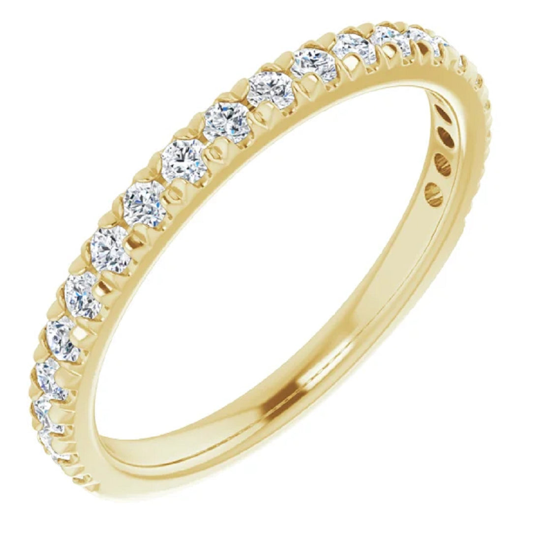 Diamond Wedding Band, Lab Grown Diamond Half Eternity Band