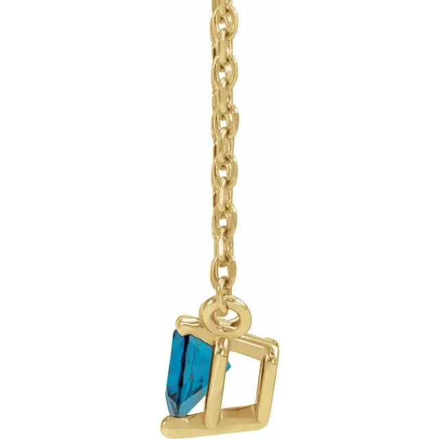 Topaz Heart Necklace, London Blue Topaz Pendant