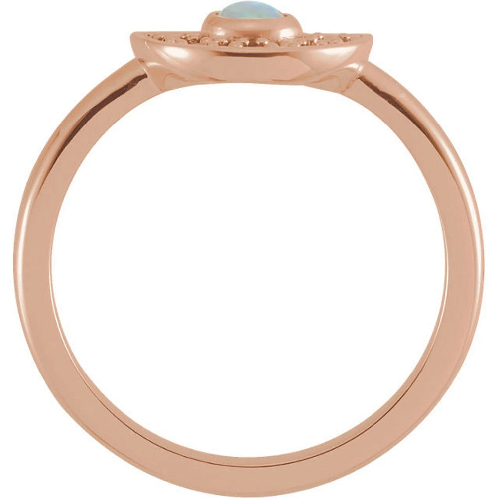 Opal & Pink Sapphire Cluster Ring & Fan Ring