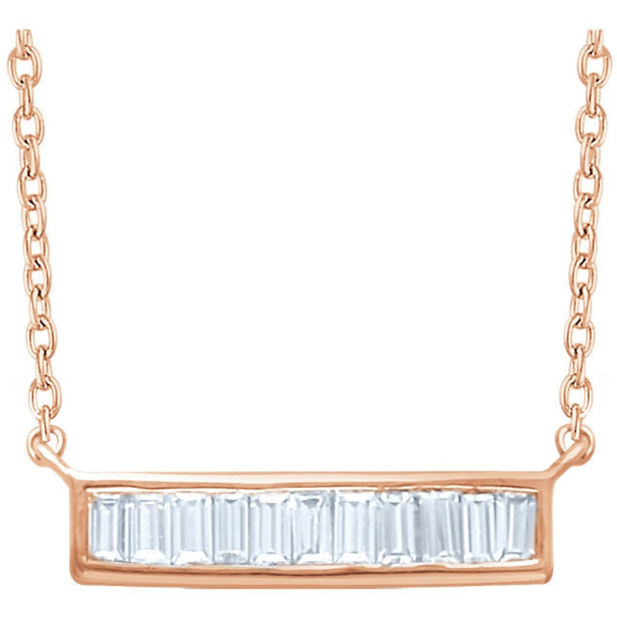 Baguette Diamond Bar Necklace