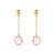 Rose Quartz Yellow Gold Dangle Earrings