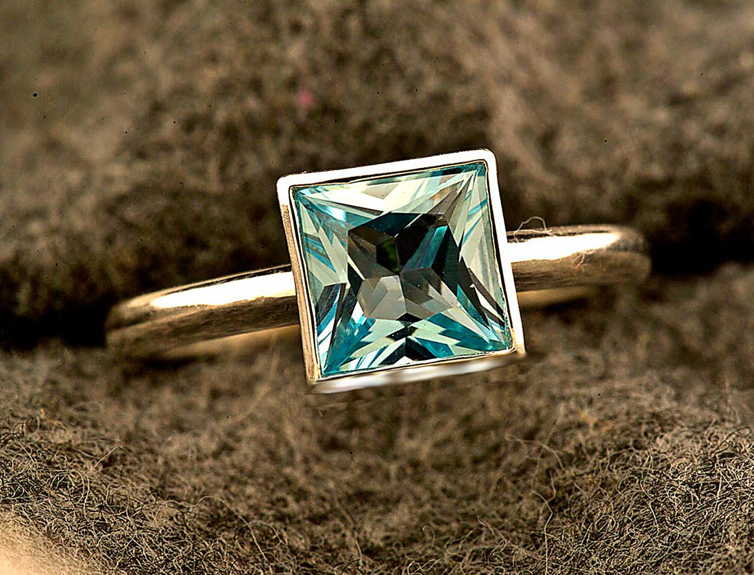 Sky Blue Topaz 2 Carat Silver Ring