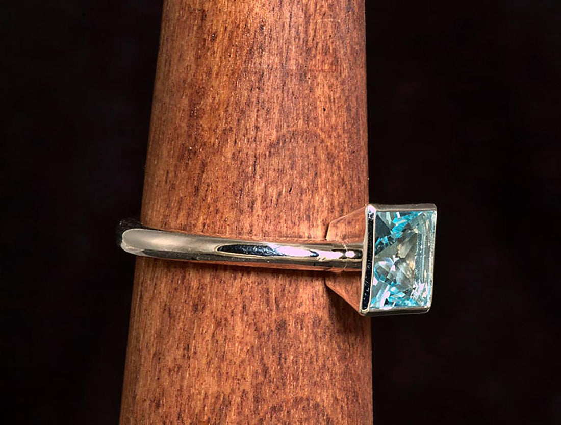 Sky Blue Topaz 2 Carat Silver Ring