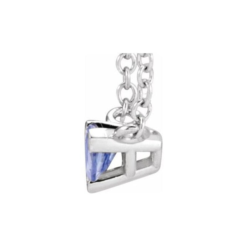 Tanzanite Trillion Dainty Necklace in 14k Gold or Silver