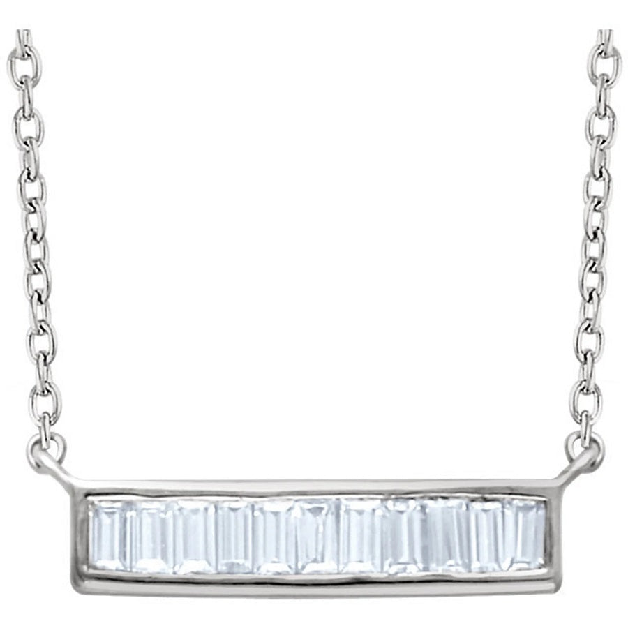 Baguette Diamond Bar Necklace