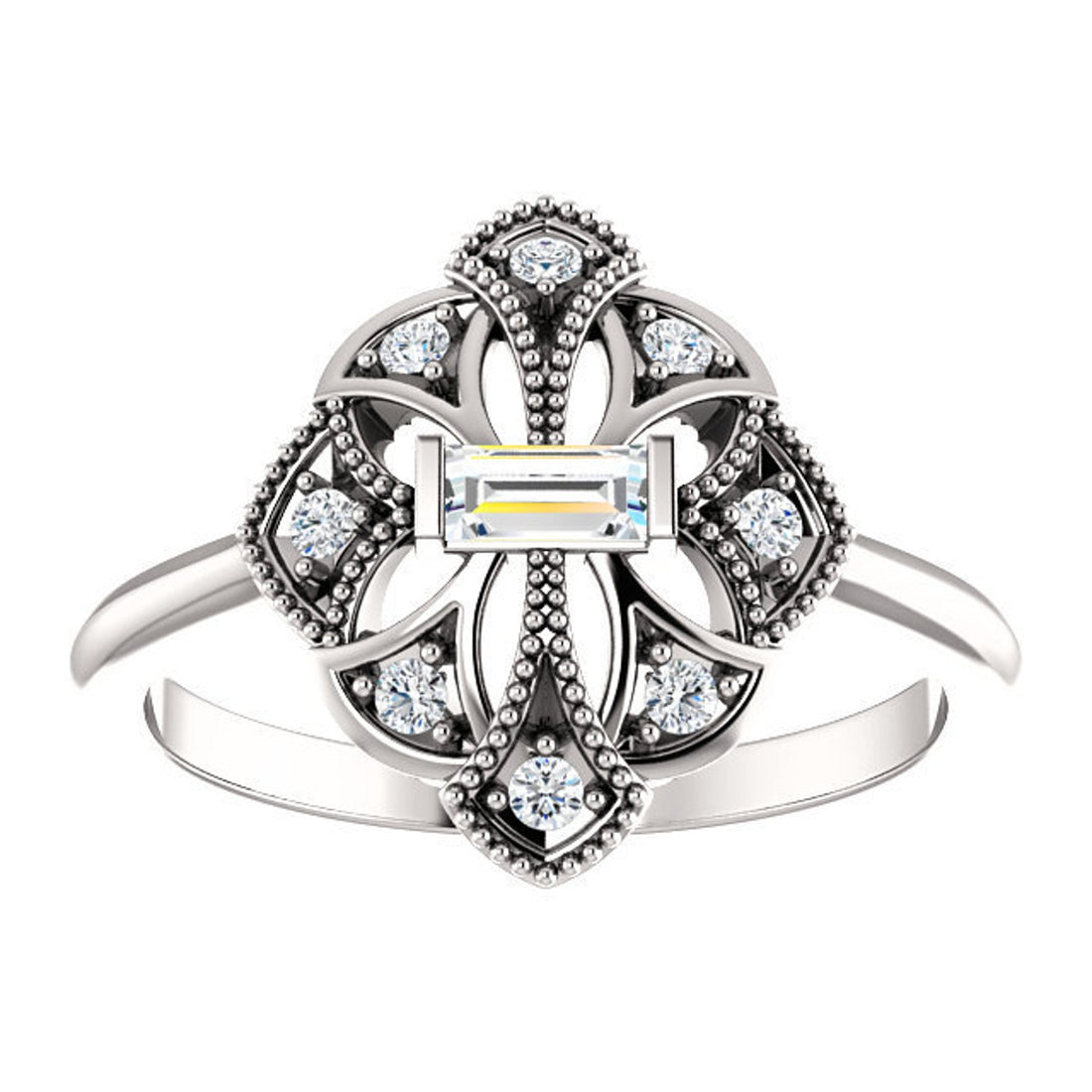 Vintage Engagement Ring, Diamond Ring, Unique Engagement Ring