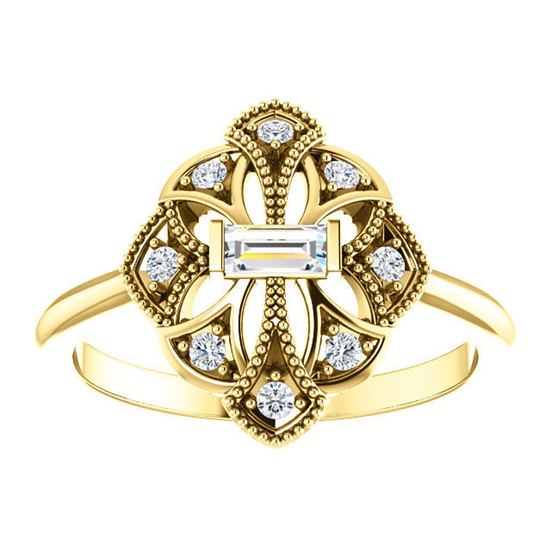 Vintage Engagement Ring, Diamond Ring, Unique Engagement Ring