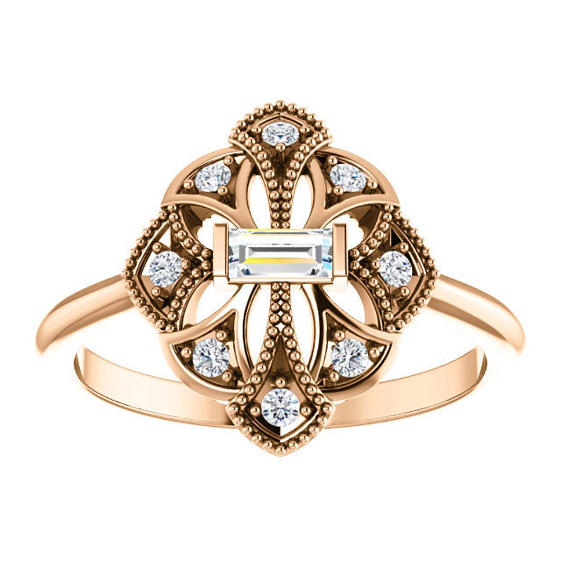 Vintage Engagement Ring, Diamond Ring, Unique Engagement Ring