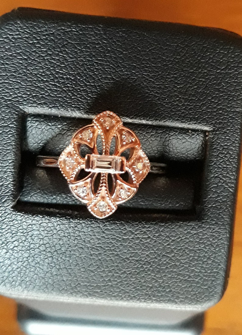 Vintage Engagement Ring, Diamond Ring, Unique Engagement Ring