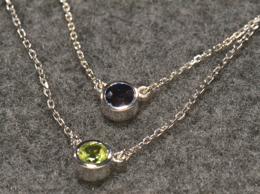Peridot Birthstone Solitaire Bezel Necklace