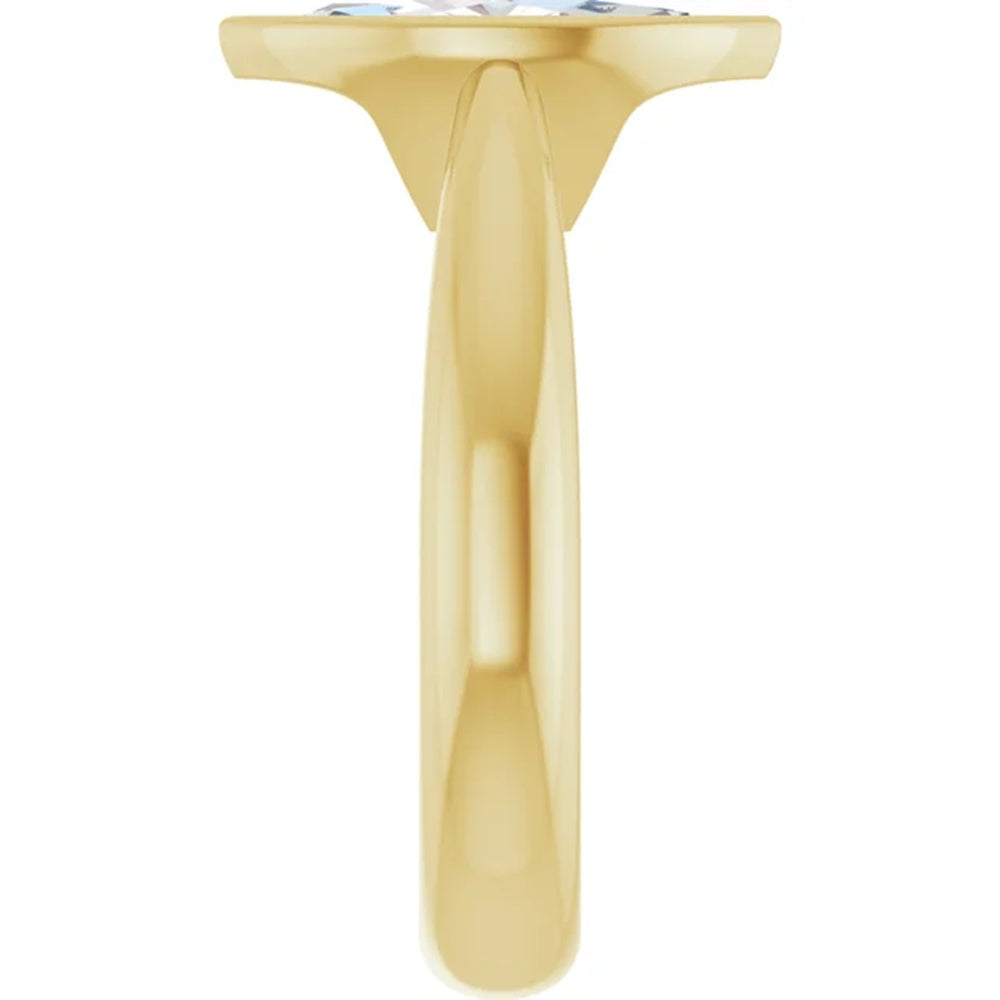 1.6 Carat Marquise Bezel Set Diamond Engagement Ring in 14k Gold