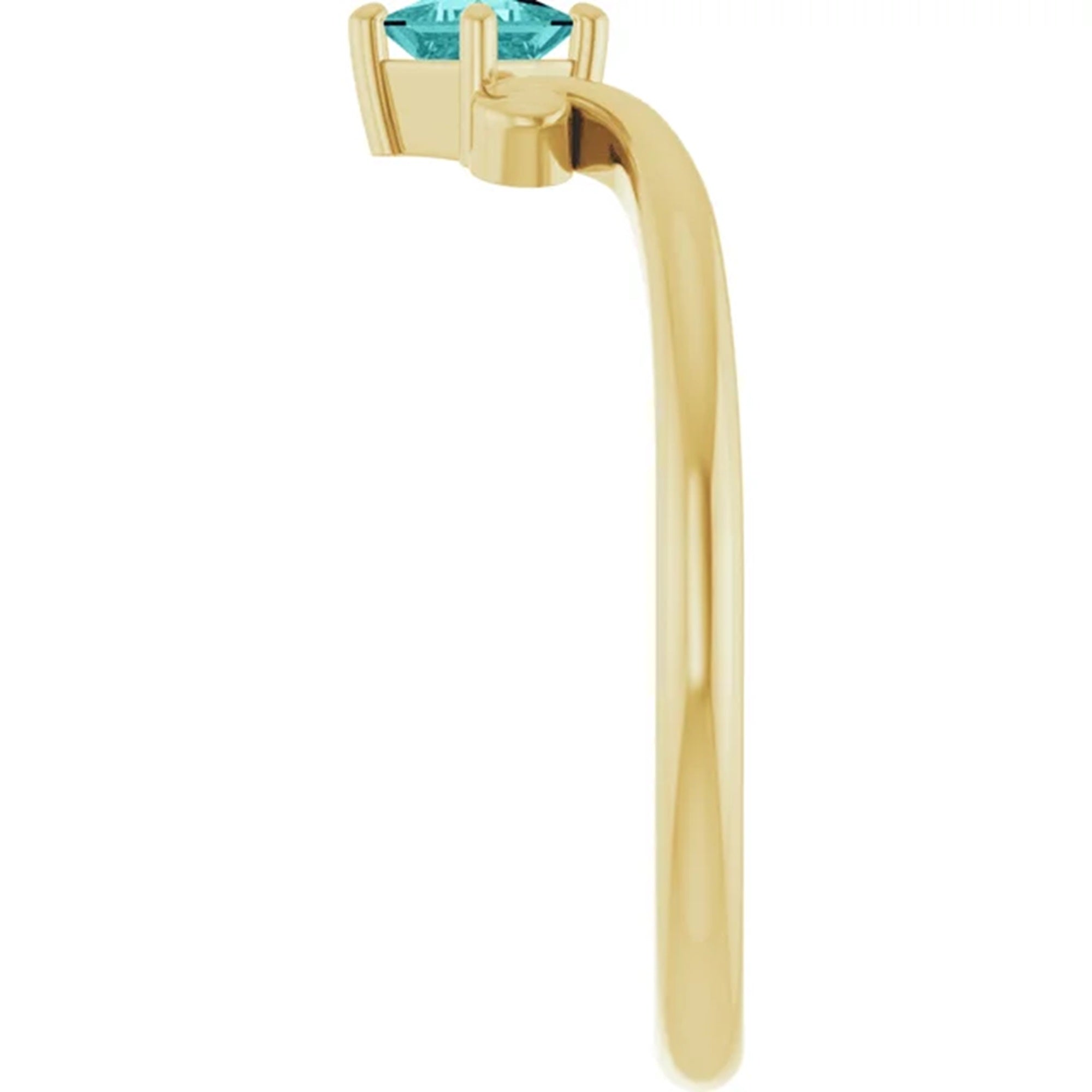 10k gold Natural Teal Sapphire Ring, September Birthstone Ring
