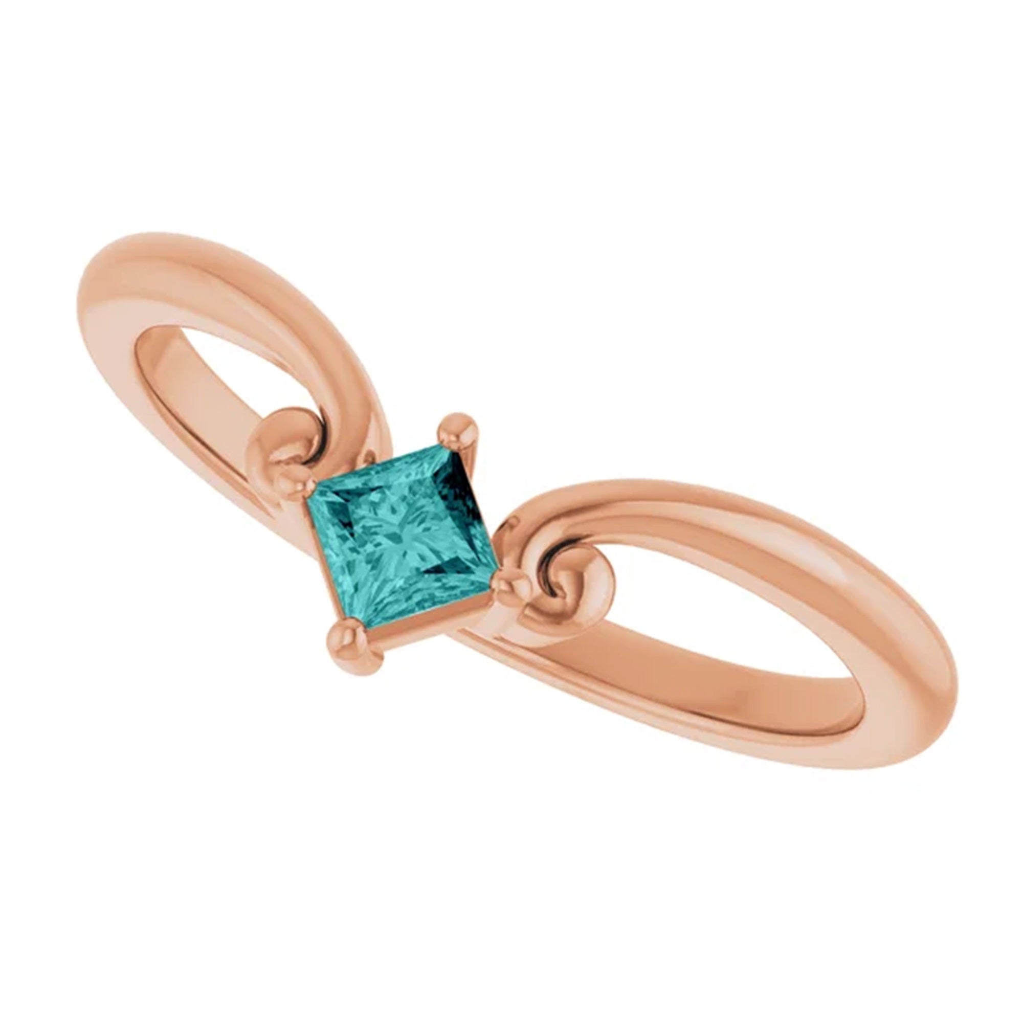 10k gold Natural Teal Sapphire Ring, September Birthstone Ring