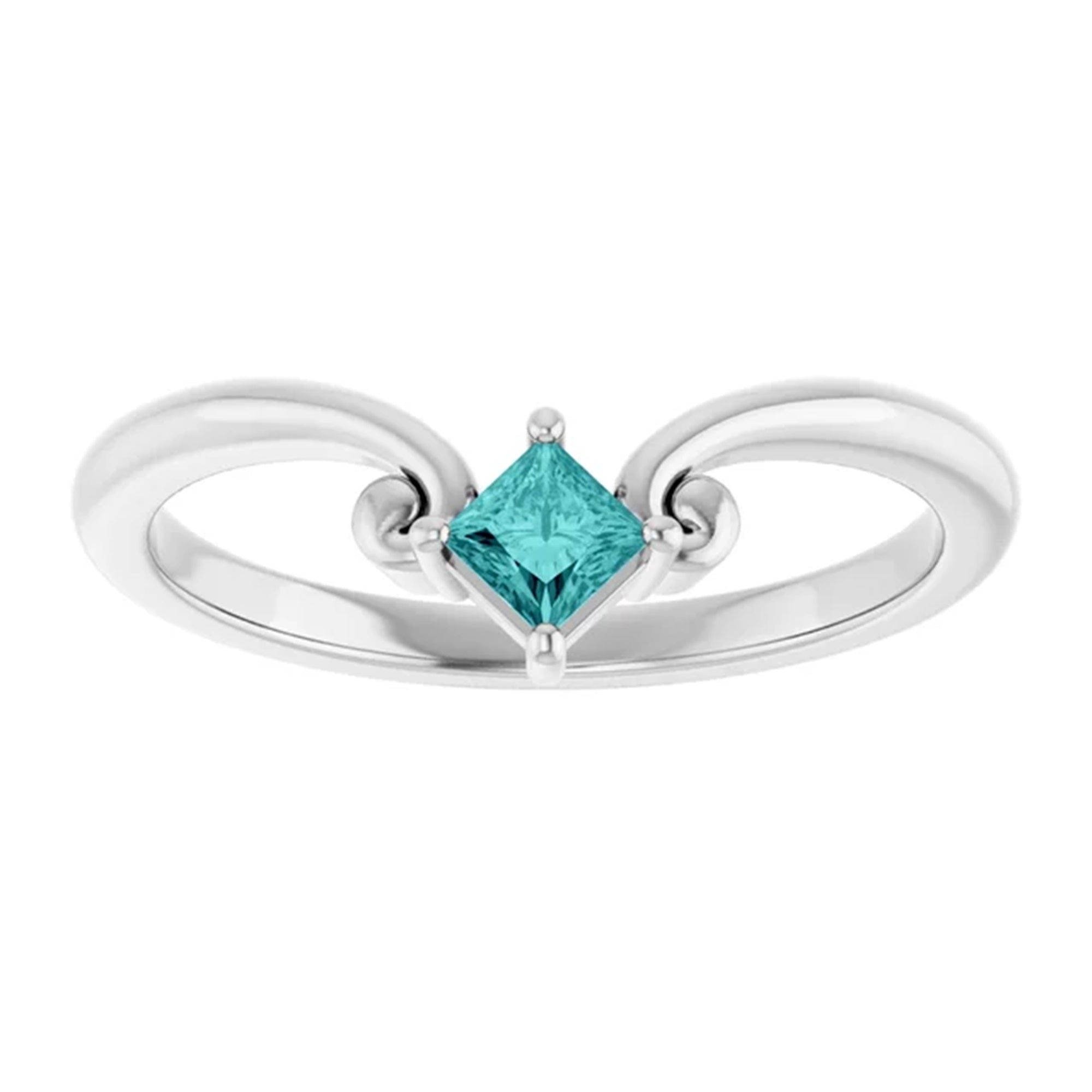 10k gold Natural Teal Sapphire Ring, September Birthstone Ring