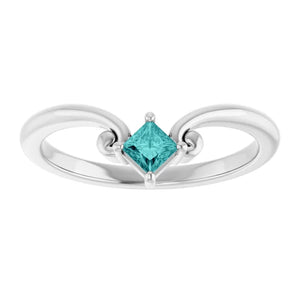 10k gold Natural Teal Sapphire Ring, September Birthstone Ring