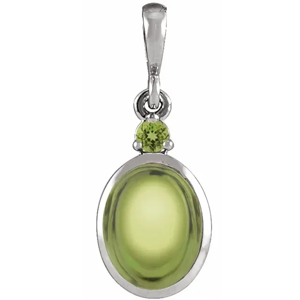 14k Natural Peridot Pendant, Peridot Charm, August Birthstone